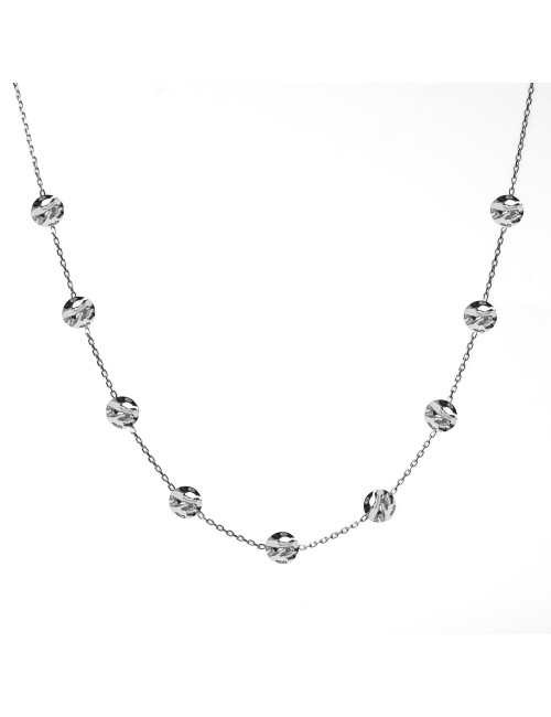 Collier petits ronds froissés - Or Jaune ou Or Blanc 375 millièmes (9 Carats)