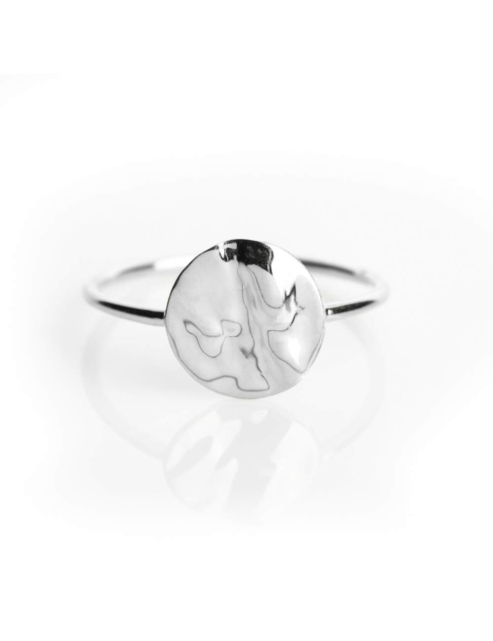 Bague moyen cercle d'or froissé - Or Jaune ou Or Blanc 375 millièmes (9 carats)