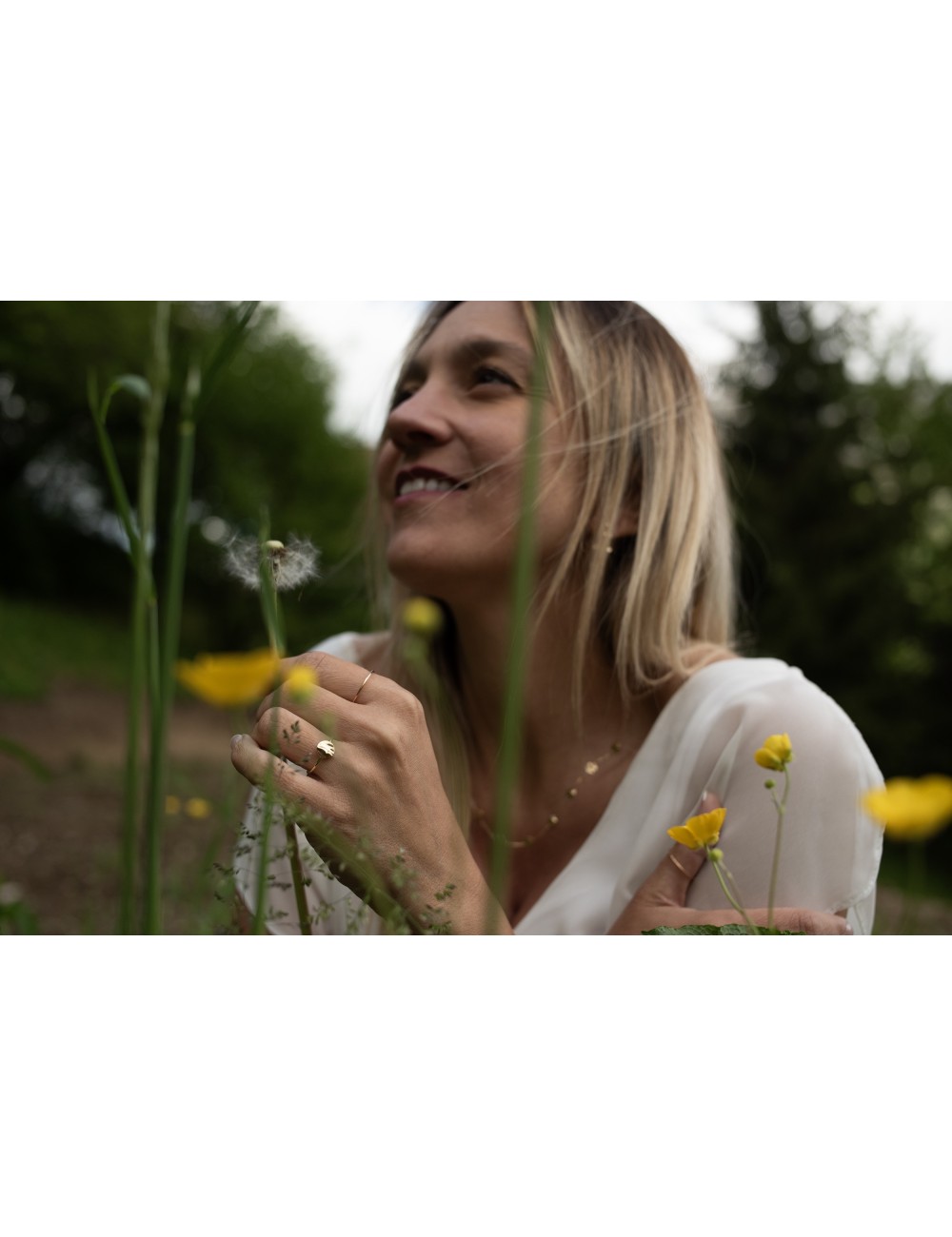 Bague petit cercle d'or froissé - Or Jaune ou Or Blanc 375 millièmes (9 Carats)