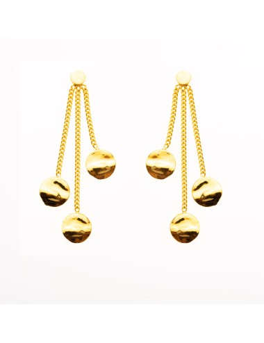 Boucles d'oreilles trio de ronds froissés dégradés - Or Jaune 750 millièmes (18 Carats)