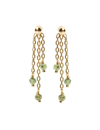 Boucles d'oreilles triple émeraudes - Or Jaune 750 millièmes (18 carats)