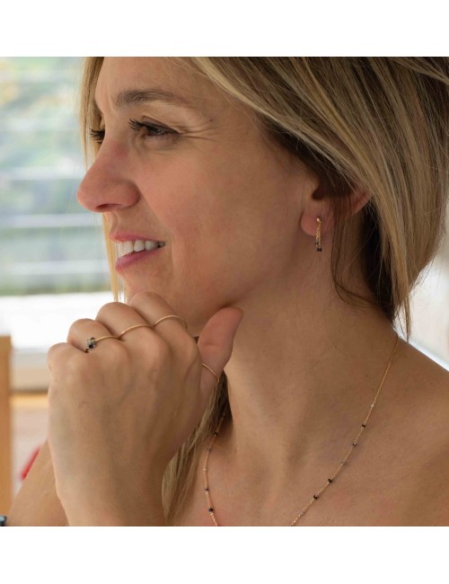 Boucles d'oreilles double saphir - Or Jaune 750 millièmes (18 carats)