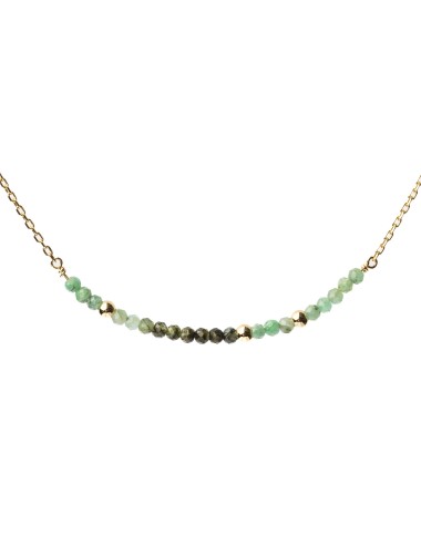 Collier en Or Jaune 18 carats orné de 20 émeraude et de 3 boules d'Or