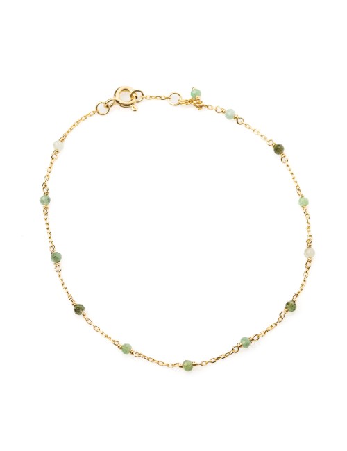 Bracelet en Or jaune 18 carats orné d'émeraudes