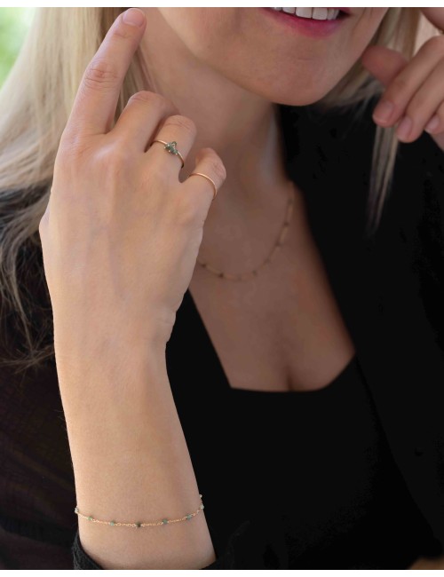 Bracelet en Or jaune 18 carats orné d'émeraudes