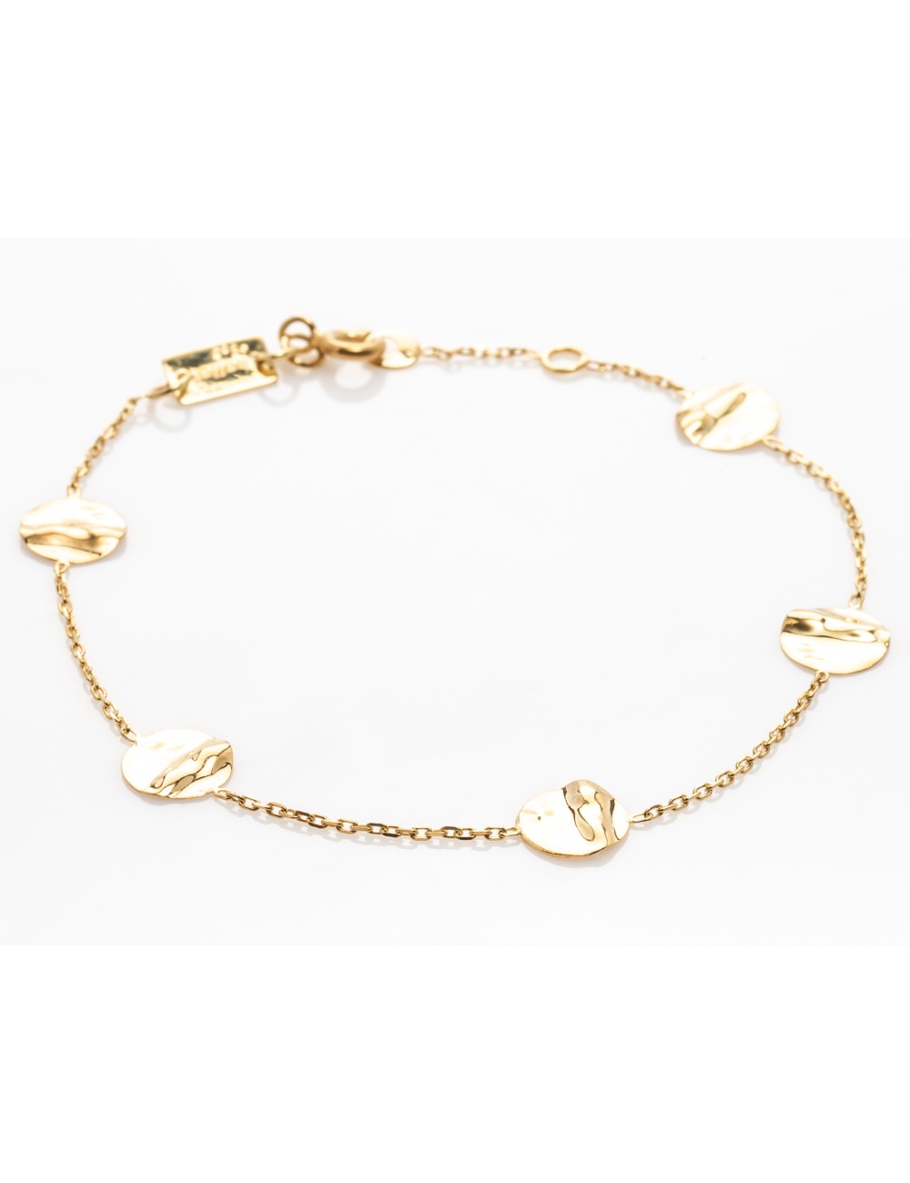 Bracelet cinq éclats de lumière froissée - Or Jaune 18 Carats