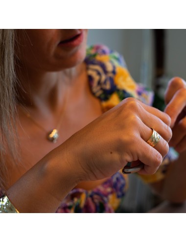 Grande bague d'or froissé - Or Jaune 750 millièmes (18 Carats)