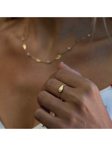 Bague plume d'Or - Or Jaune 750 millièmes (18 Carats)