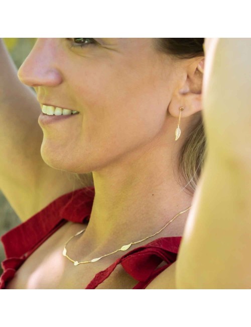 Plume précieuse suspendue - Or Jaune 750 millièmes (18 Carats)