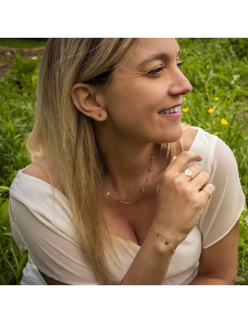 Petit rond froissé de lumière - Or Jaune 750 millièmes (18 Carats)