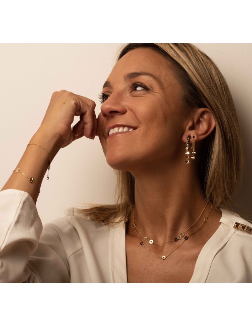 Boucles d'oreilles trio de ronds froissés dégradés - Or Jaune 750 millièmes (18 Carats)