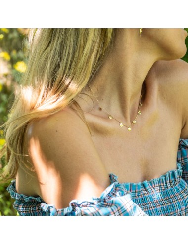 Collier petites breloques rondes froissées - Or Jaune 18 Carats