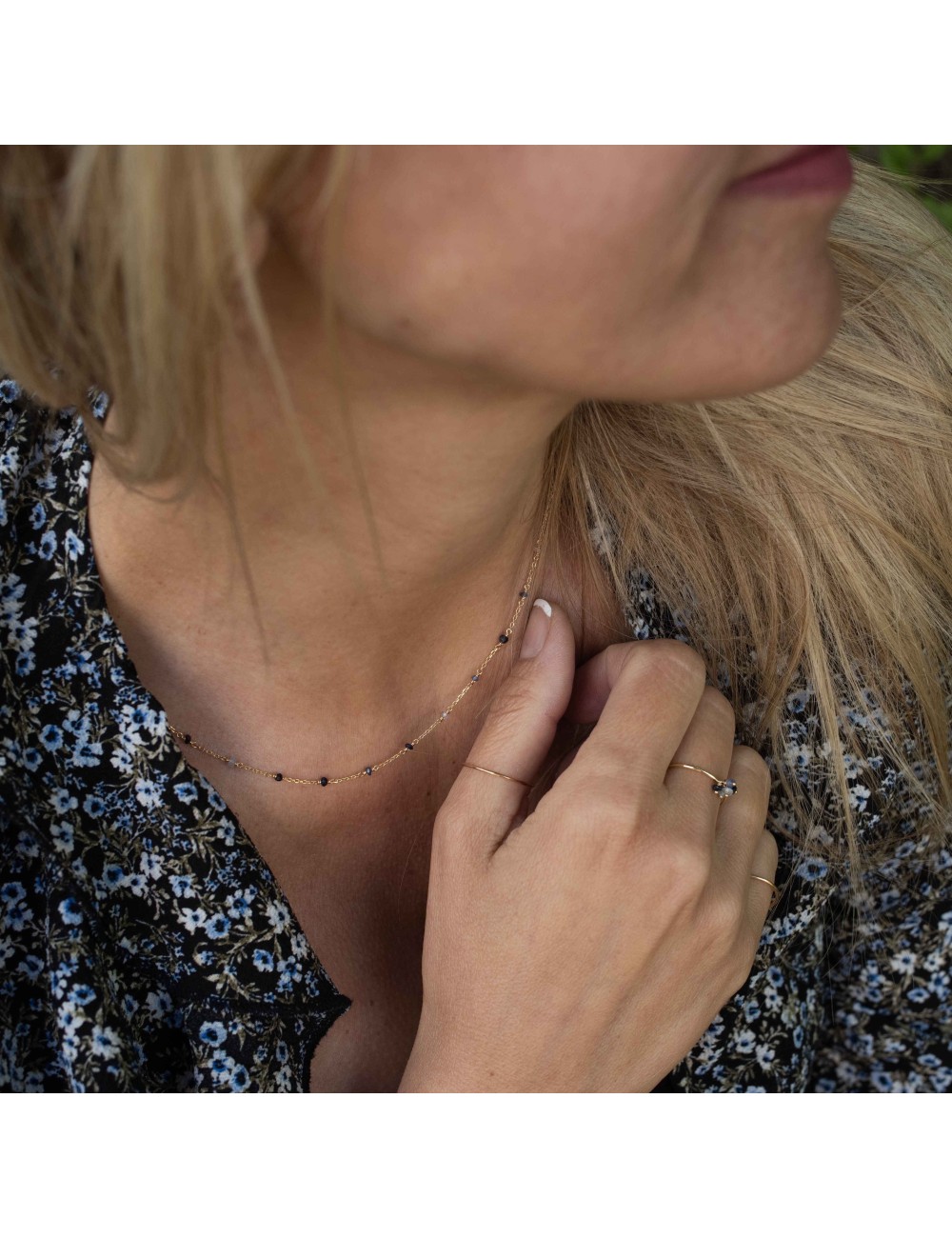 Collier en Or Jaune 18 carats orné de saphirs