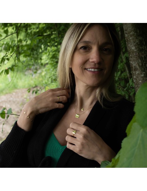 Bracelet cinq éclats de lumière froissée - Or Jaune 18 Carats