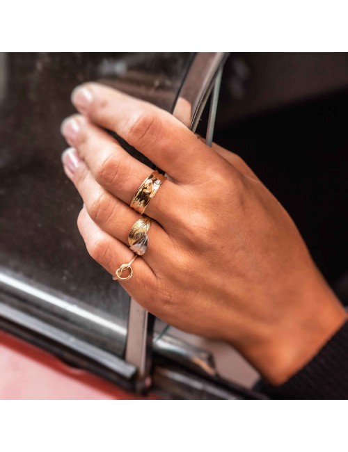 Petite bague d'or froissé - Or Jaune ou Or Blanc 375 millièmes (9 Carats)