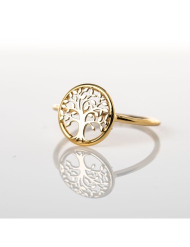 Bague l'arbre de vie dorée - Or Jaune 750 millièmes (18 Carats)