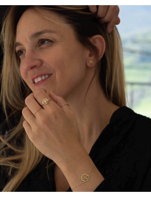 Bague l'arbre de vie dorée - Or Jaune 750 millièmes (18 Carats)