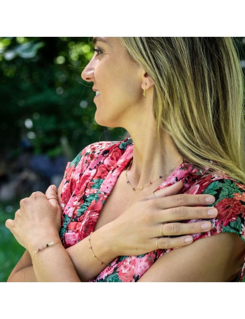 Duo pastel tourmaline & péridot - Or Jaune 750 millièmes (18 Carats)