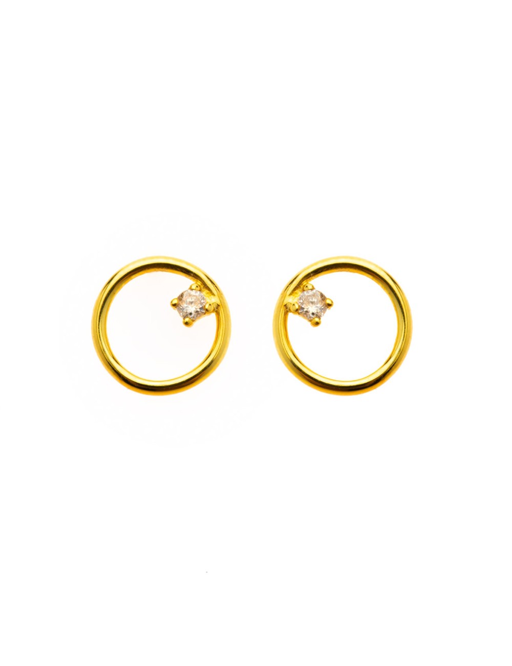 Cercle de lumière et son diamant - Or Jaune 750 millièmes (18 Carats)