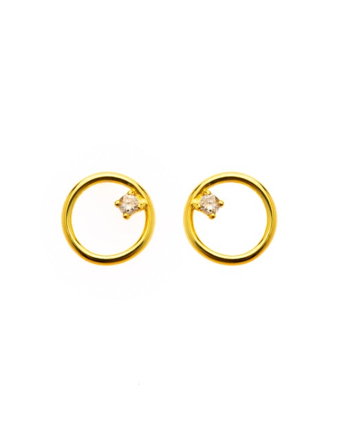 Cercle de lumière et son diamant - Or Jaune 750 millièmes (18 Carats)