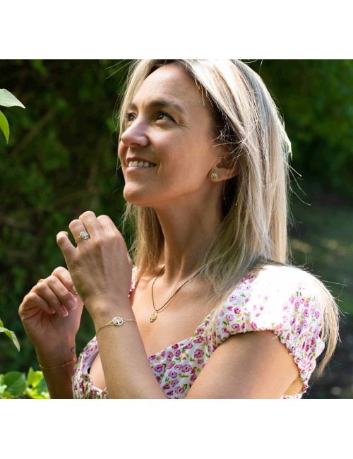 Arbre de vie doré et son diamant - Or Jaune 750 millièmes (18 Carats)