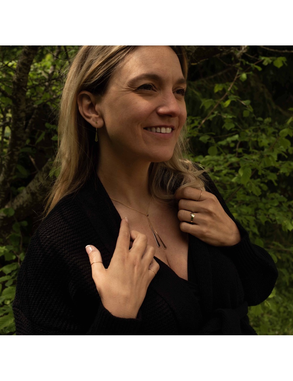 Petite cravate suspendue - Or Jaune 750 millièmes (18 Carats)