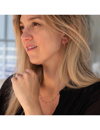 Boucles d'oreilles 6 rubis pendants - Or Jaune 750 millièmes (18 carats)