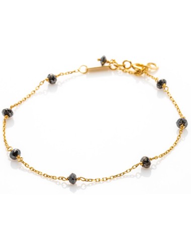 Bracelet en Or jaune18 carats, composé de diamants noirs