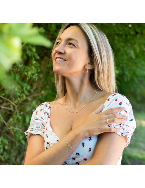 Bracelet murmure de petites perles d'eau douce - Or Jaune 18 Carats