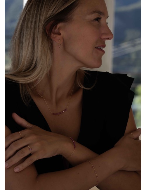 Bracelet orné de rubis en Or Rose 18 carats