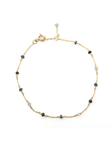 Bracelet en Or Jaune 18 carats orné de 10 saphirs