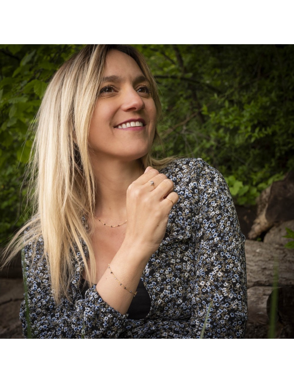 Bracelet en Or Jaune 18 carats orné de 10 saphirs