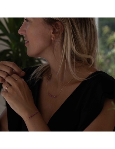 Collier en Or Jaune ou en Or Rose 18 carats orné de rubis et de boules d'Or