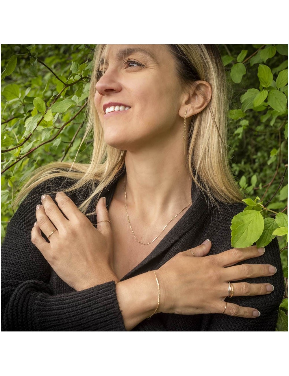 Collier composé de fils grunges dorée - Or Jaune 18 Carats