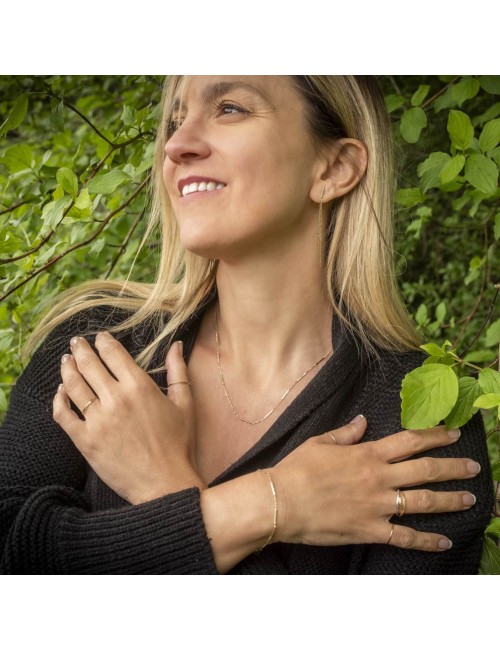 Collier composé de fils grunges dorée - Or Jaune 18 Carats