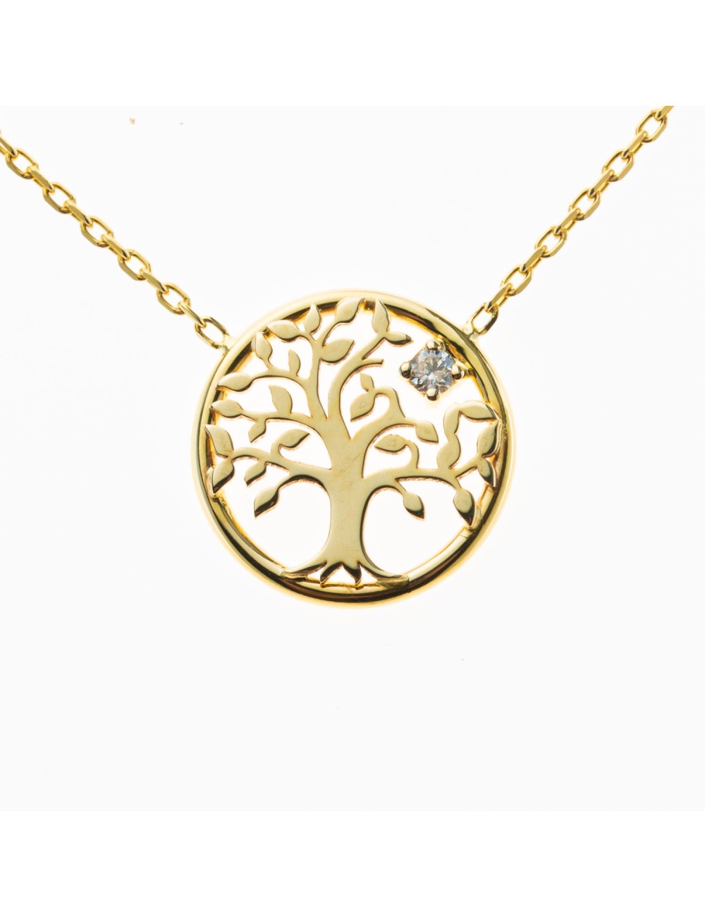 Mémoire de l’Arbre de vie et son diamant - Or Jaune 18 Carats