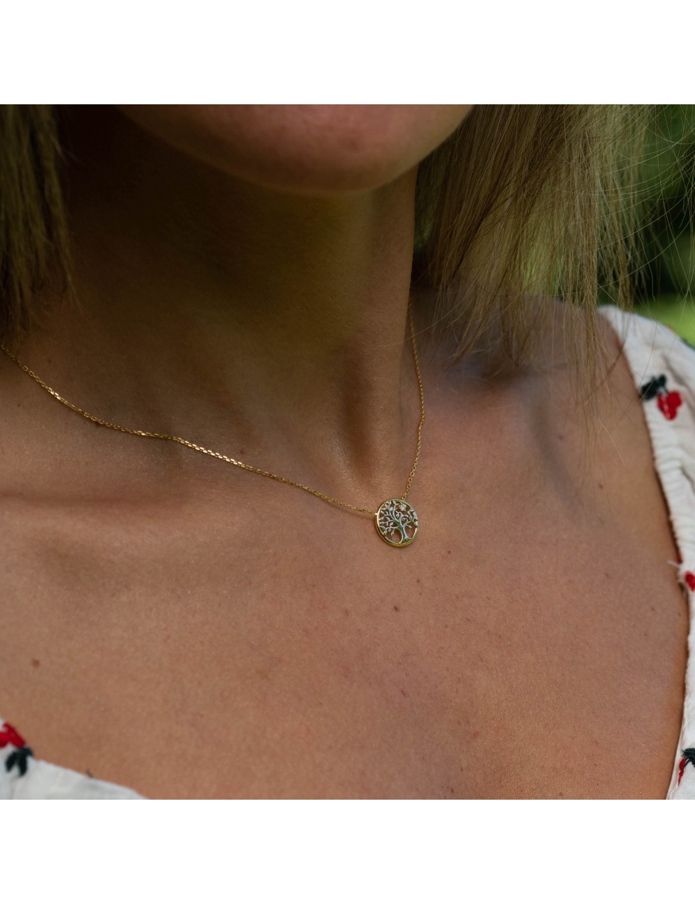 Mémoire de l’Arbre de vie et son diamant - Or Jaune 18 Carats