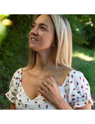 Collier plumes d'or et perles d'eau douce - Or Jaune 18 Carats