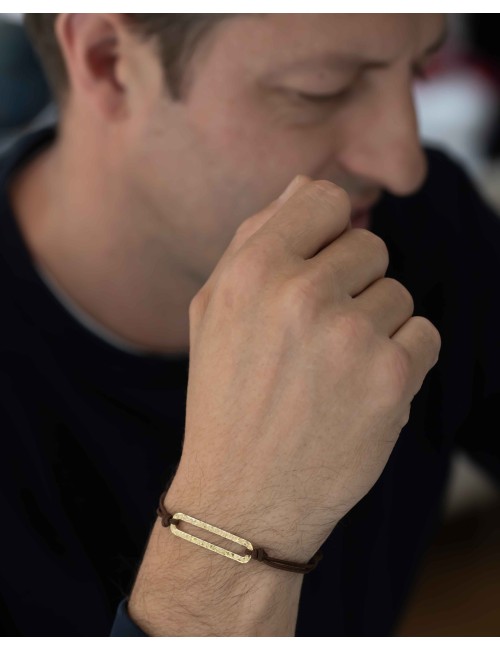 Bracelet piste, grand modèle, pour Homme en Or jaune, Or Blanc ou Or Rose 18 carats