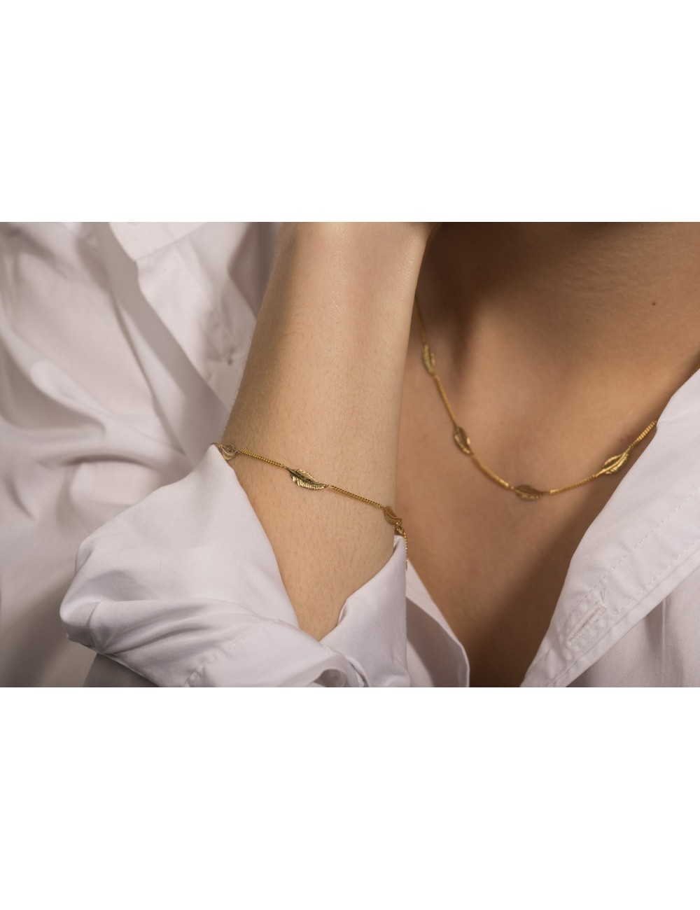 Bracelets souffle de cinq plumes d'Or - Or Jaune 18 Carats