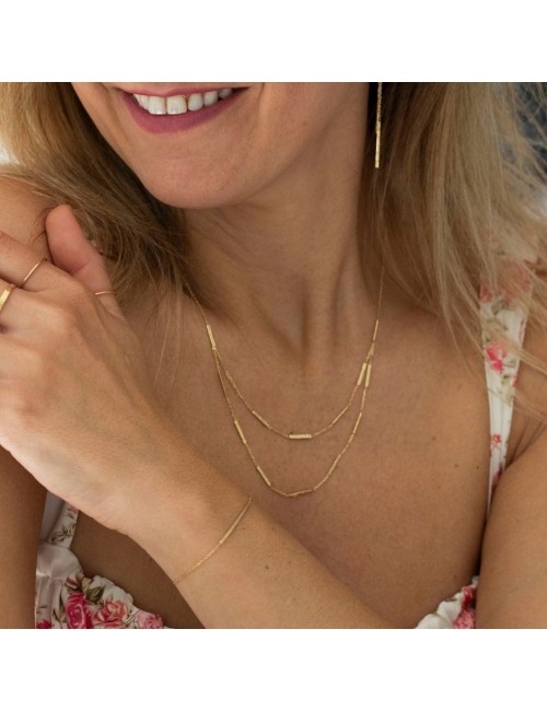 Collier martelé grungé - Or Jaune 18 Carats