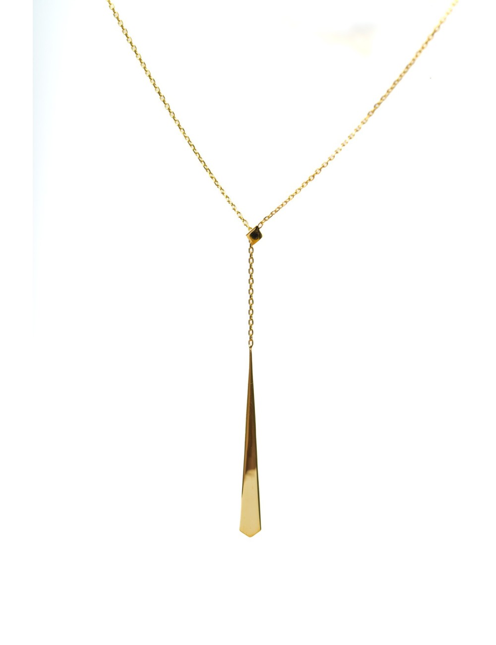 Collier losange en chute fine - Or Jaune ou Or Blanc 375 millièmes (9 Carats)