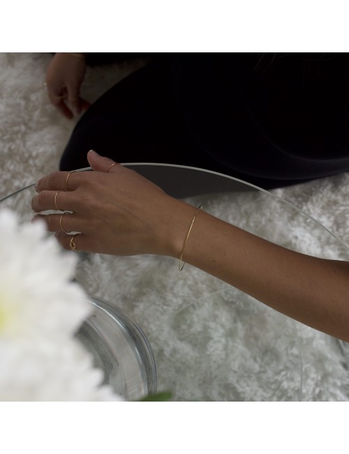 Bracelet cercle précieux rigide - Or Jaune ou Or Blanc 375 millièmes (9 Carats)