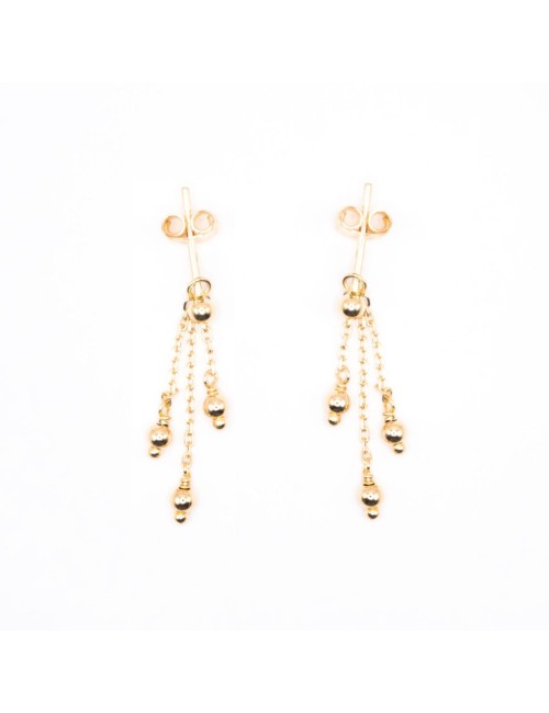 Boucles d'oreilles trio de boules d'Or dégradées - Or jaune 750 millièmes (18 carats)