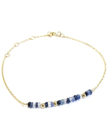 Bracelet en Or jaune 18 carats orné de 16 saphirs et de 3 boules en Or