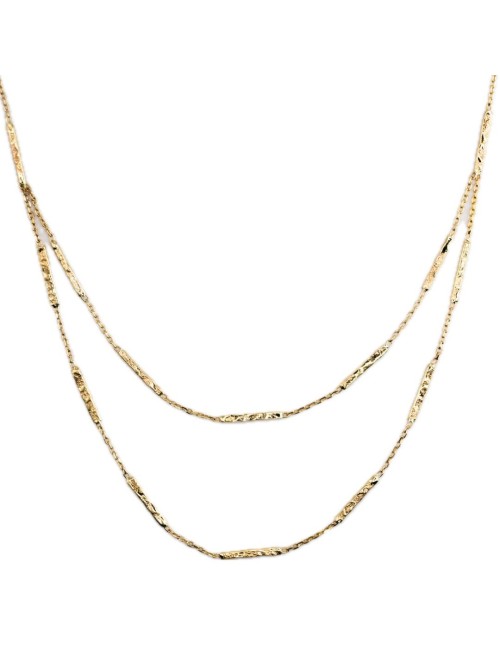 Collier martelé grungé - Or Jaune 18 Carats