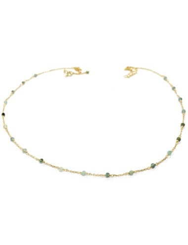 Collier en Or Jaune 18 carats orné d'émeraudes