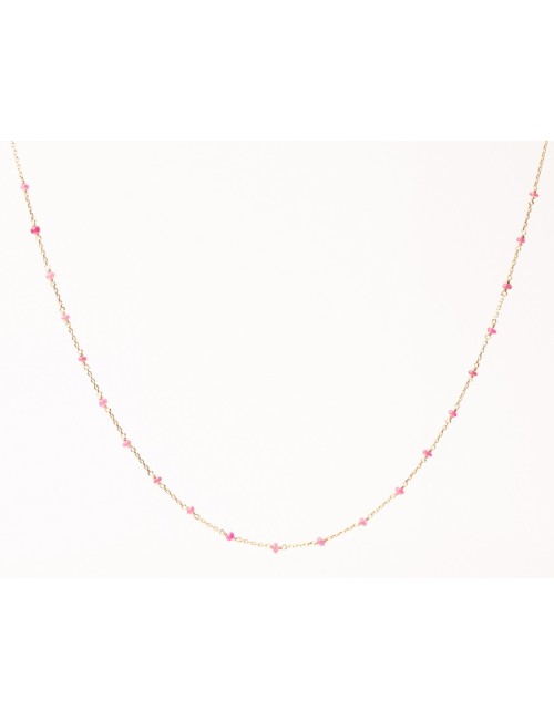 Collier en Or Rose 18 carats orné de 16 rubis