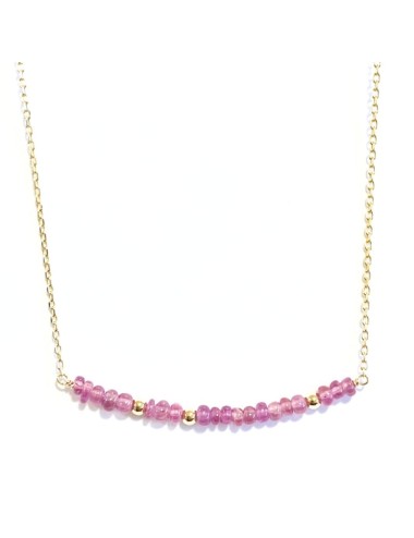 Collier en Or Jaune ou en Or Rose 18 carats orné de rubis et de boules d'Or