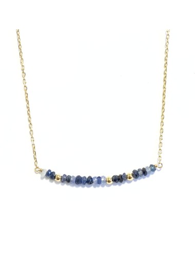 Collier en Or Jaune 18 carats orné de 20 saphirs et de 3 boules d'Or